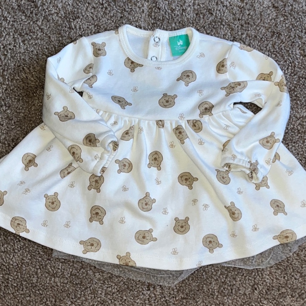 Pooh Print Baby Dress